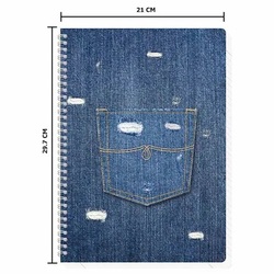 Youva Denim Spiral A4 Ruled Notebook 172pg